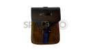For Royal Enfield Goan Classic 350 Leather Magnetic Tank Pouch Tobacco and Black - SPAREZO